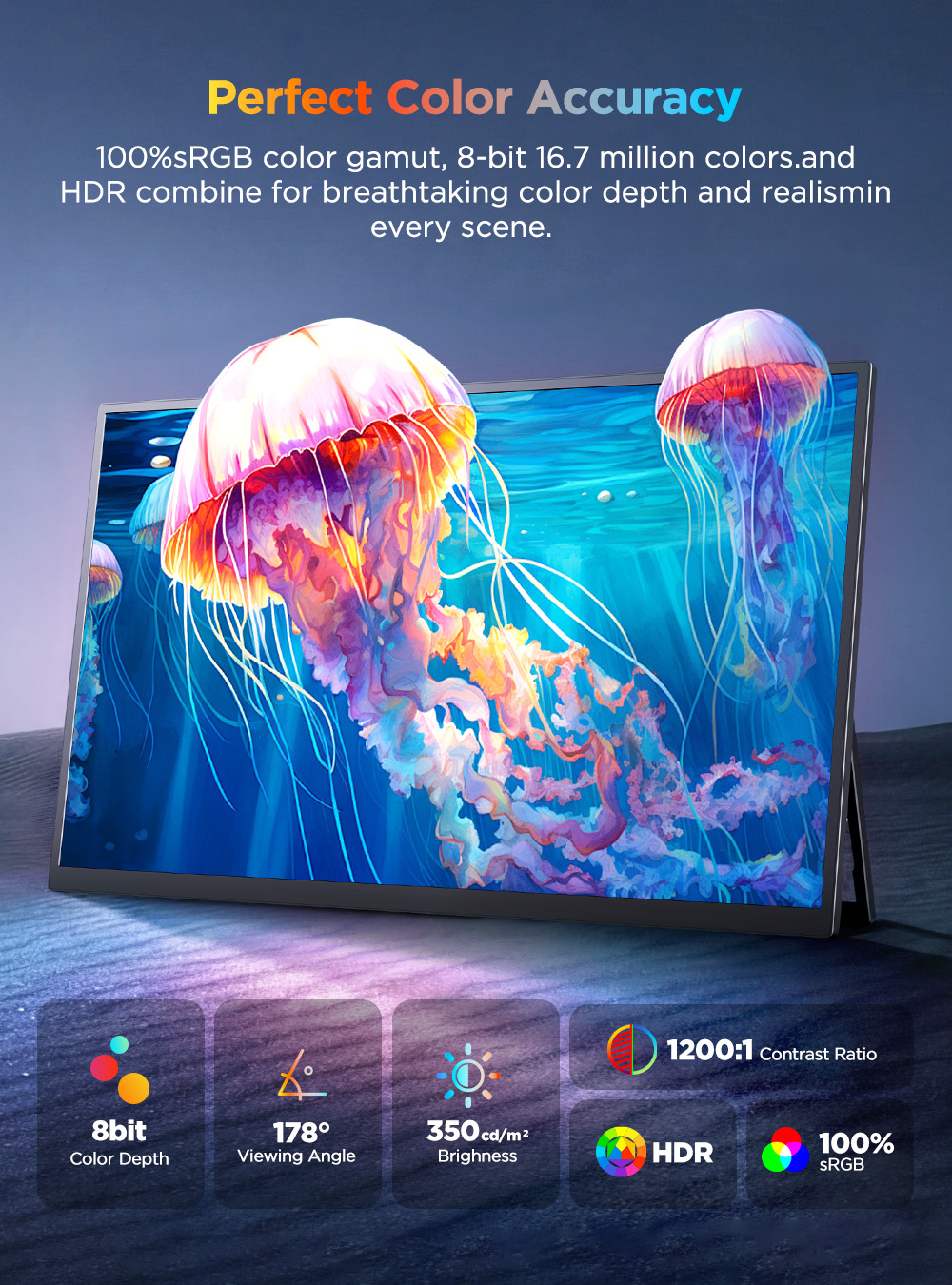 UPERFECT UColor J1 15.7-дюймов – обзор и цена Pc Gaming Y Monitor